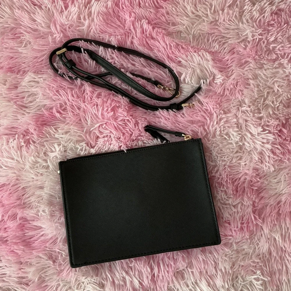 Kate Spade New‎ York Black Leather Crossbody Bag Clutch